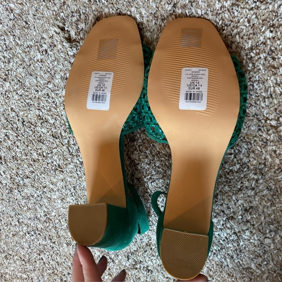 Long Tall Sally Block Heel Sandal Green NWOT US Size 14 - Picture 4 of 7